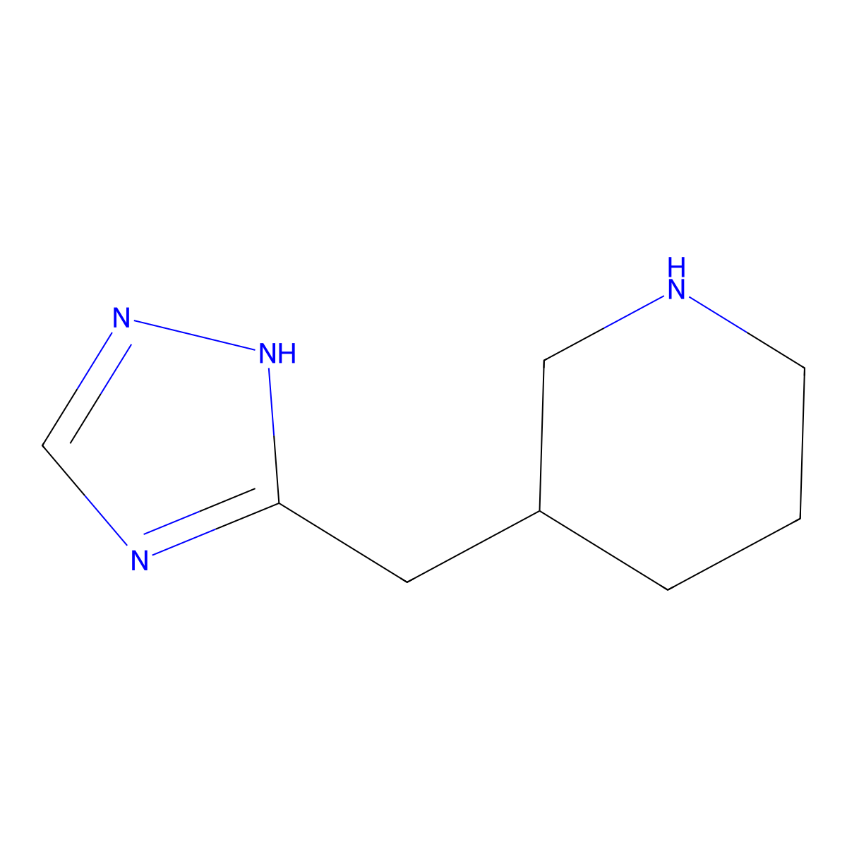 3-((1h-1,2,4-Triazol-3-yl)methyl)piperidine molecular structure, CAS 1250946-84-9