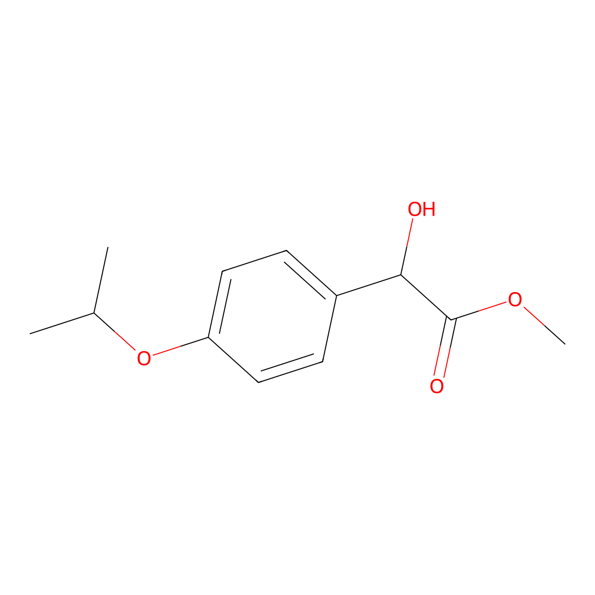 Methyl 2-hydroxy-2-[4-(propan-2-yloxy)phenyl]acetate molecular structure, CAS 1250949-77-9