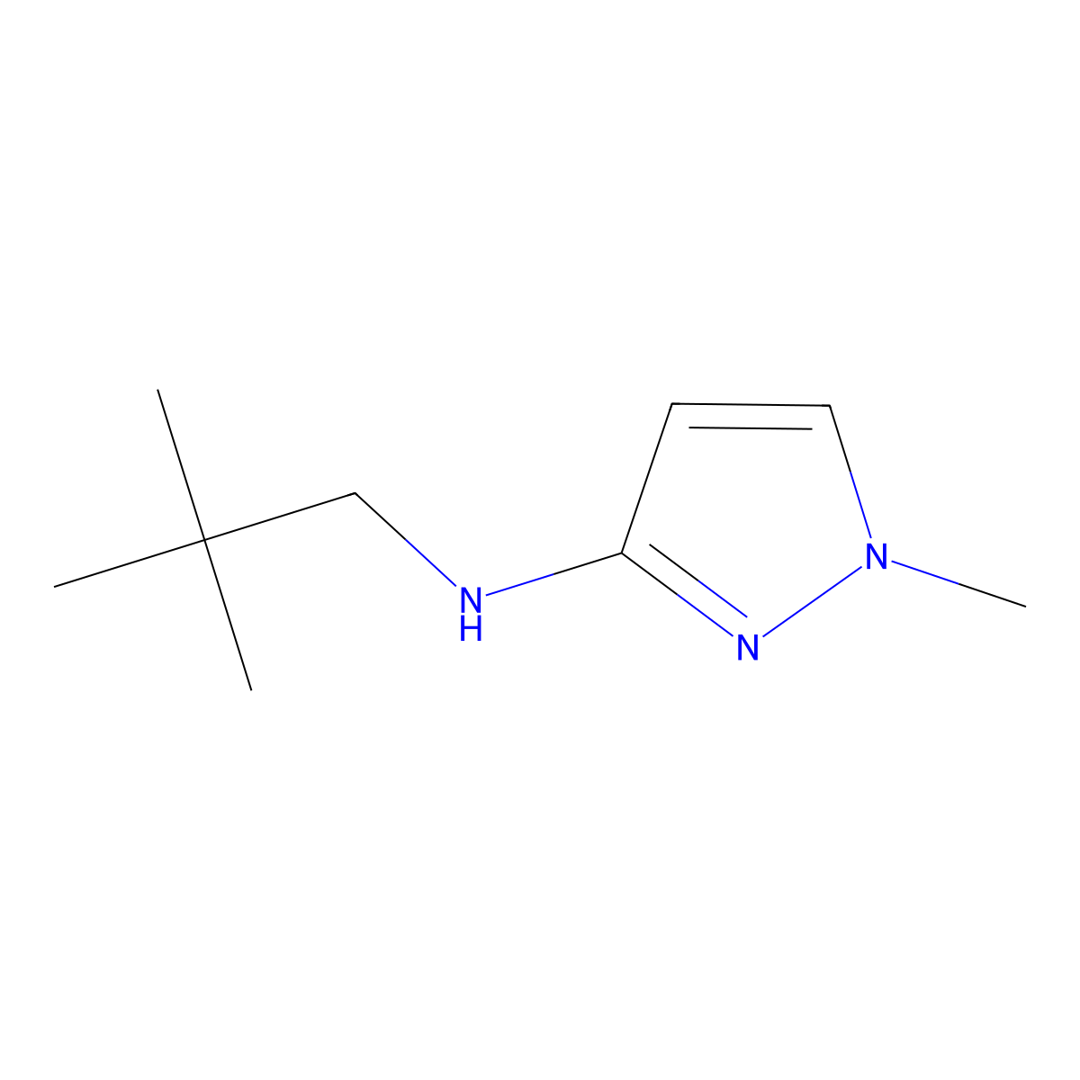 N-(2,2-dimethylpropyl)-1-methyl-1H-pyrazol-3-amine molecular structure, CAS 1250949-98-4
