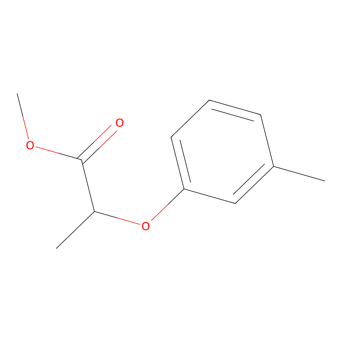 Methyl 2-(3-methylphenoxy)propanoate molecular structure, CAS 125095-33-2