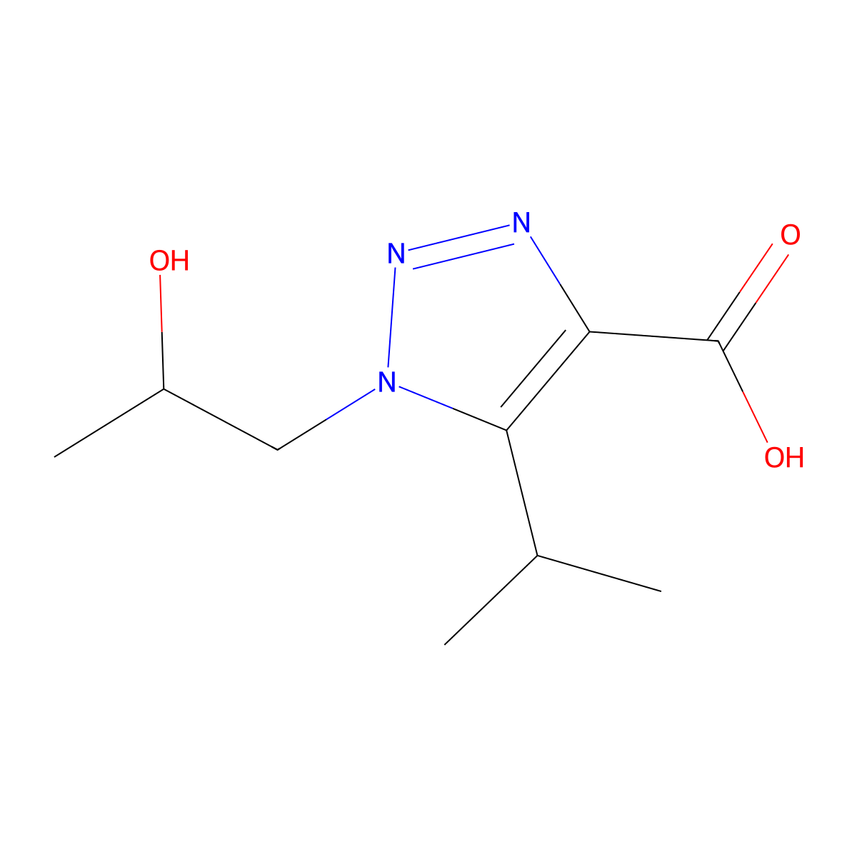 1-(2-Hydroxypropyl)-5-isopropyl-1h-1,2,3-triazole-4-carboxylic acid molecular structure, CAS 1250950-16-3