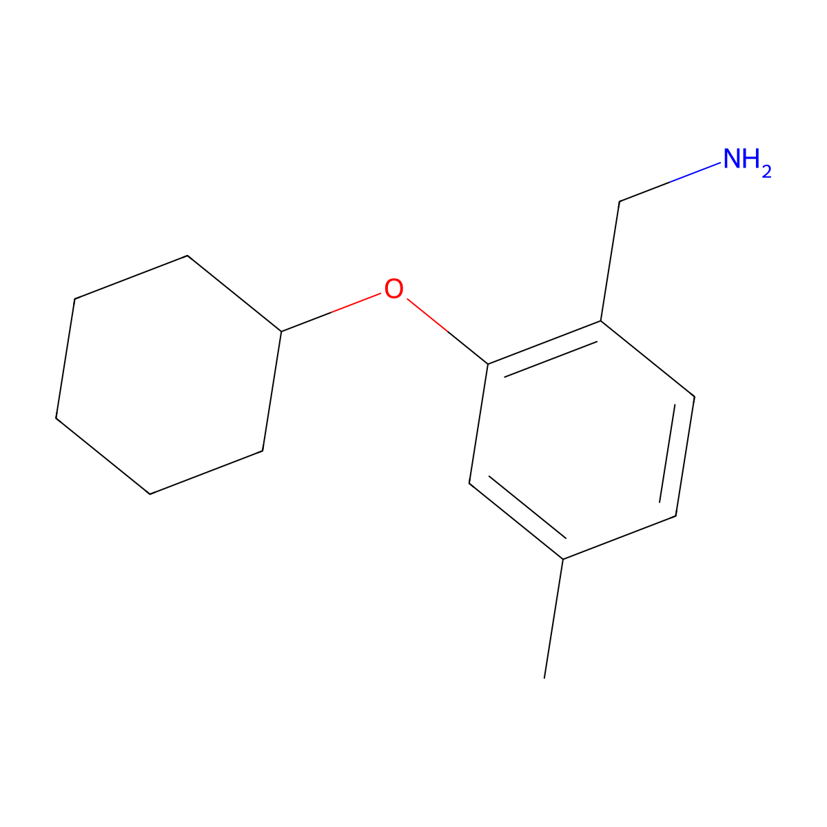 [2-(Cyclohexyloxy)-4-methylphenyl]methanamine molecular structure, CAS 1250951-47-3