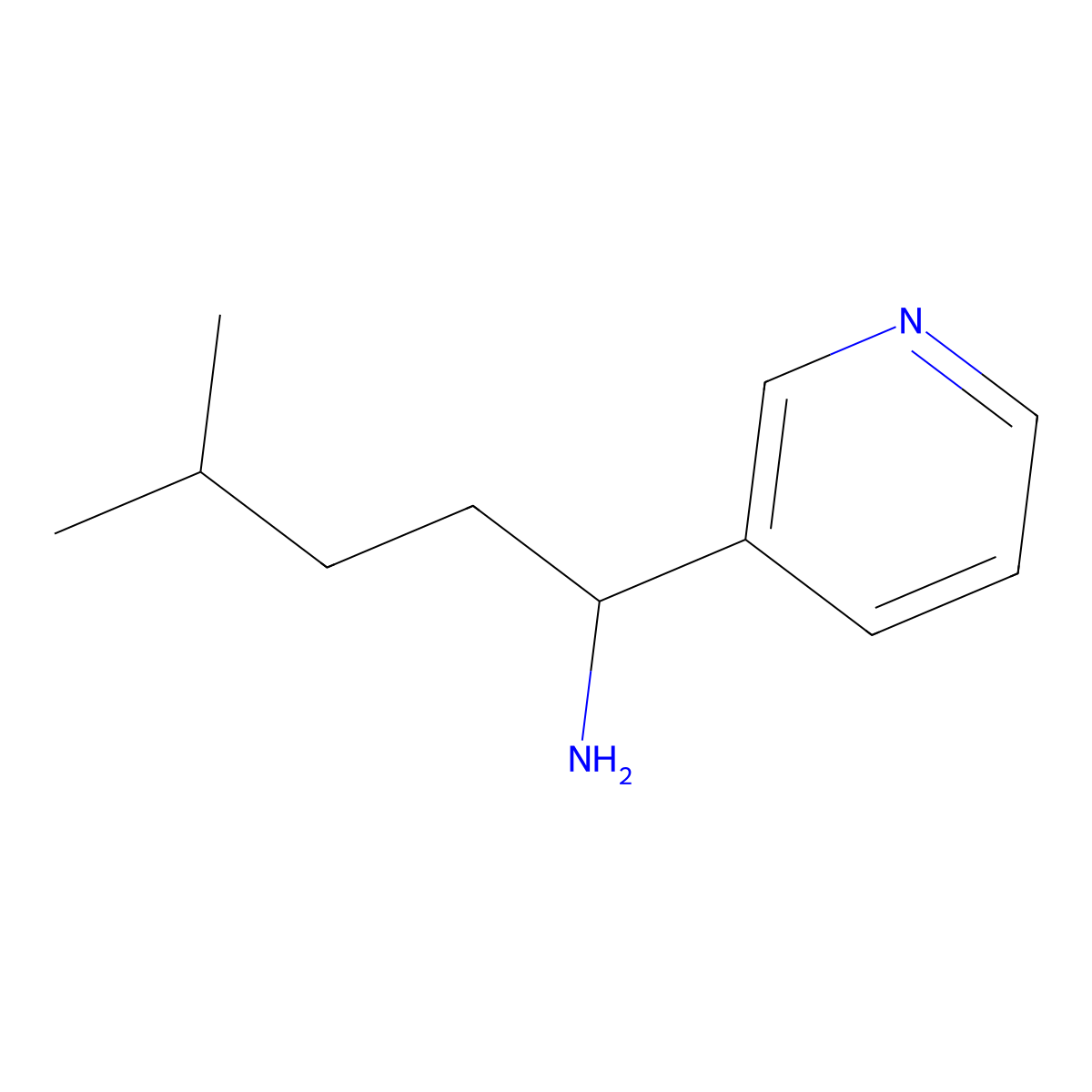 4-Methyl-1-(pyridin-3-YL)pentan-1-amine molecular structure, CAS 1250951-61-1
