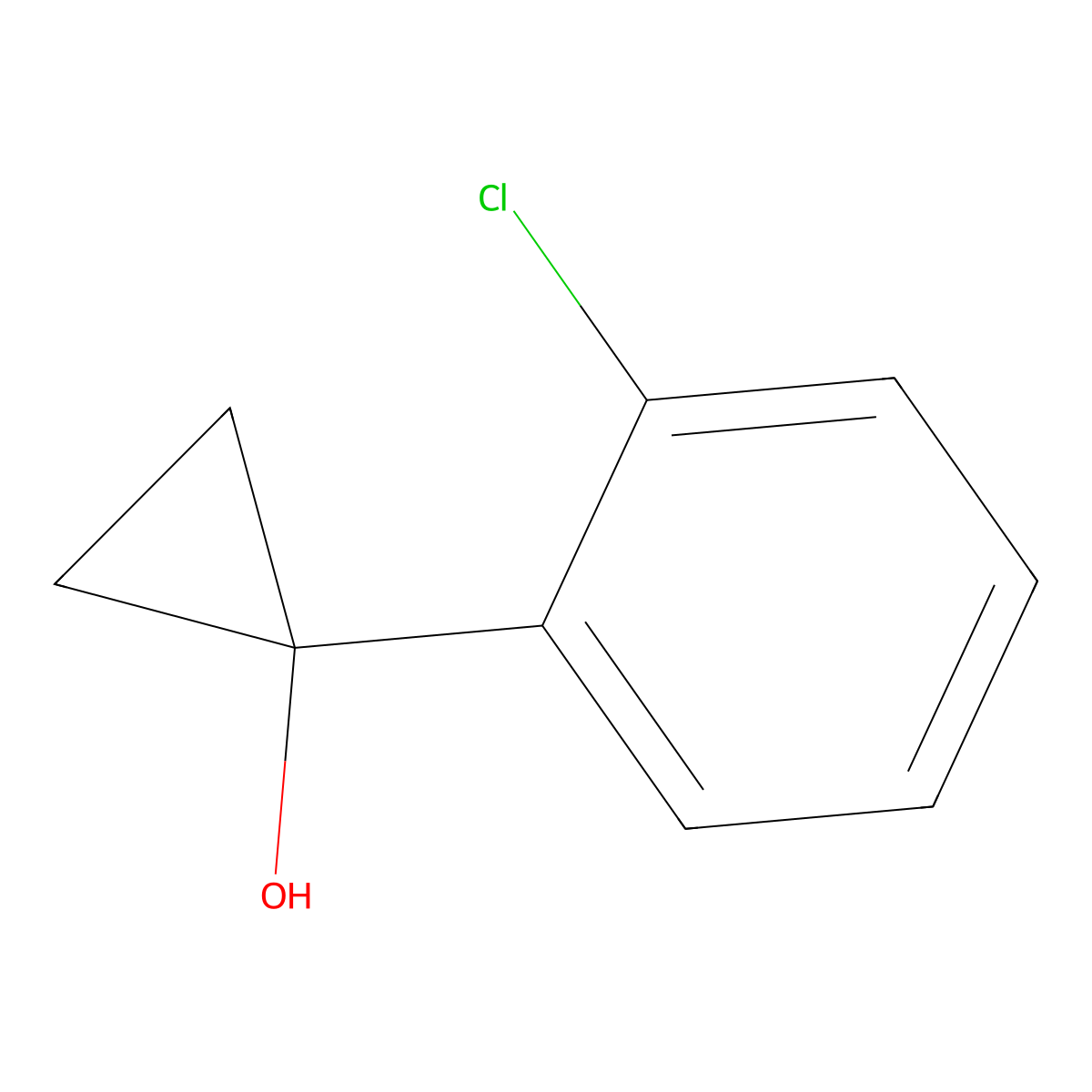 1-(2-Chlorophenyl)cyclopropan-1-ol molecular structure, CAS 1250952-75-0
