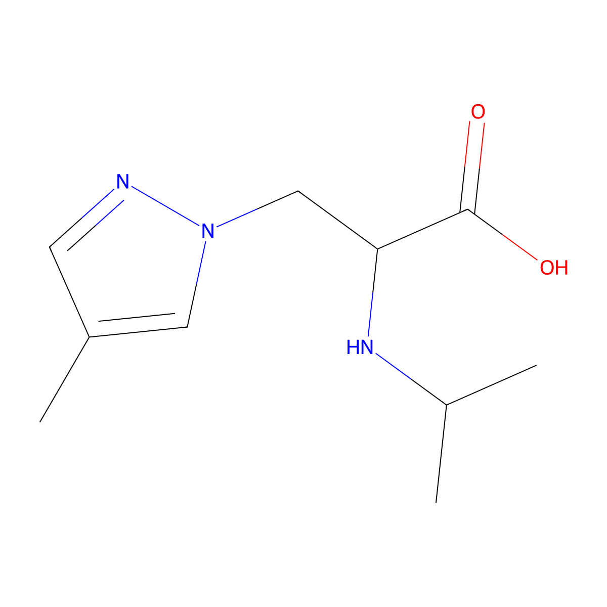 2-(Isopropylamino)-3-(4-methyl-1h-pyrazol-1-yl)propanoic acid molecular structure, CAS 1250953-53-7