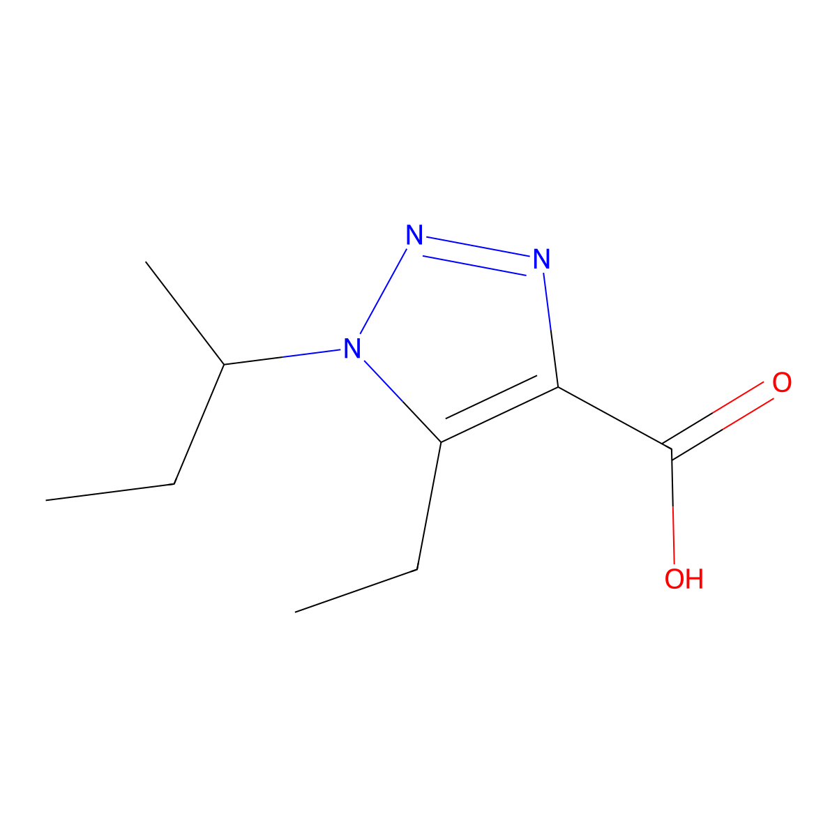 1-(Sec-butyl)-5-ethyl-1h-1,2,3-triazole-4-carboxylic acid molecular structure, CAS 1250954-67-6