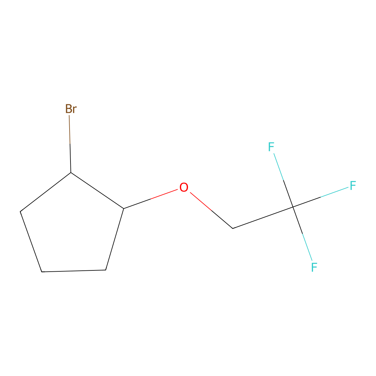 1-Bromo-2-(2,2,2-trifluoroethoxy)cyclopentane molecular structure, CAS 1250955-98-6