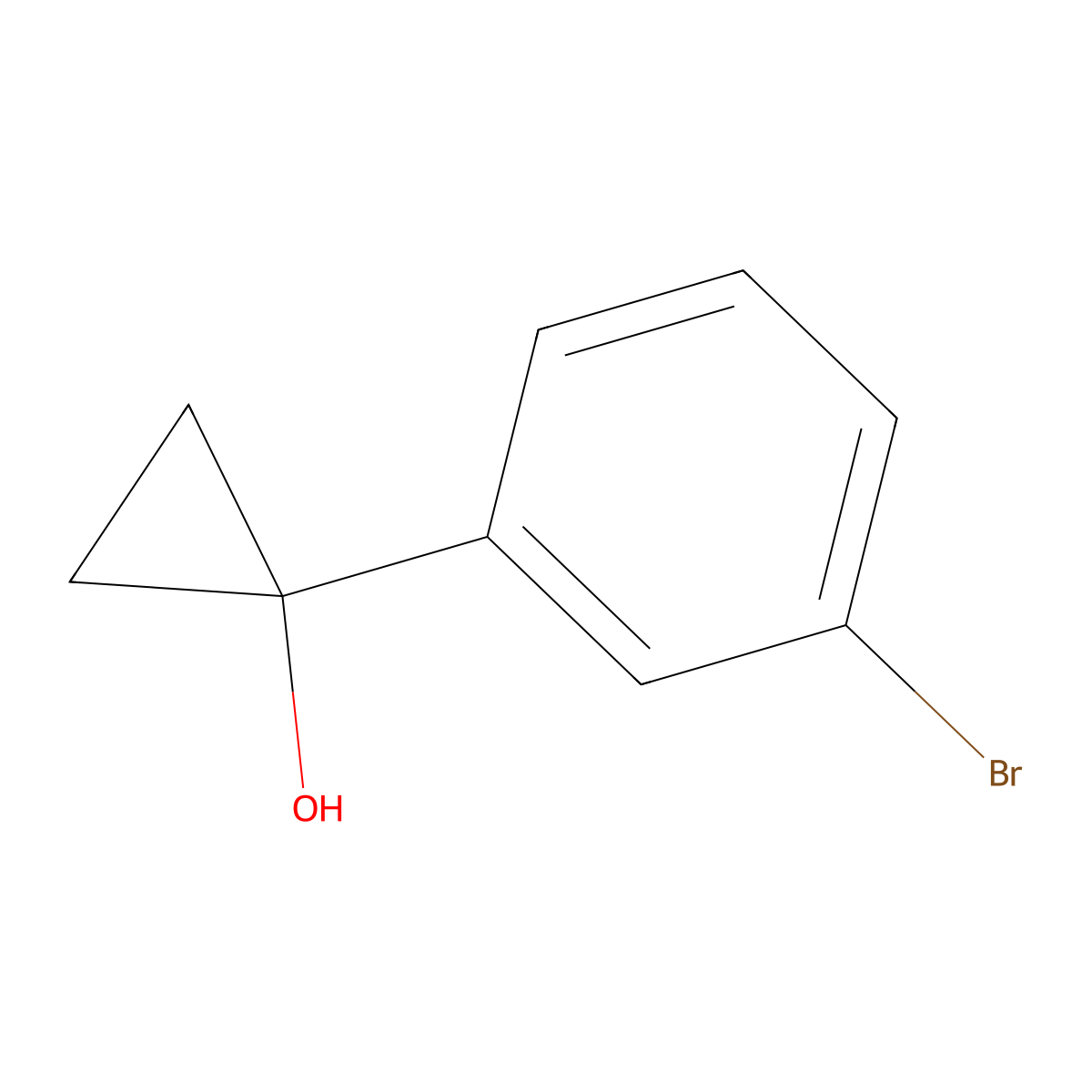 1-(3-Bromophenyl)cyclopropan-1-ol molecular structure, CAS 1250956-44-5