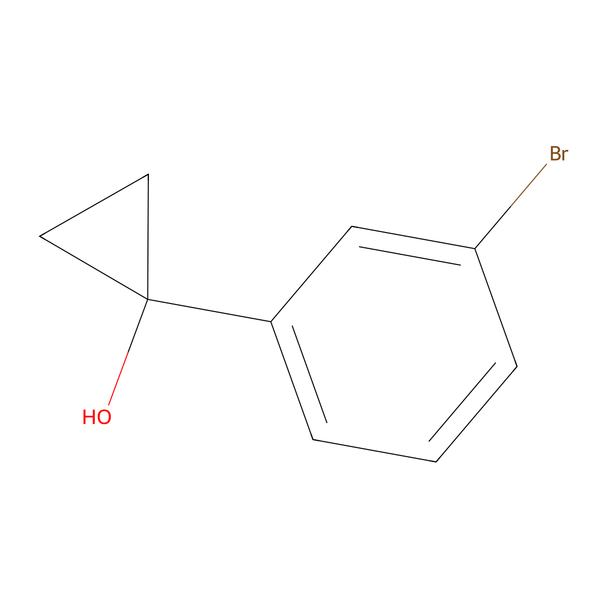 1-(3-Bromophenyl)cyclopropan-1-ol molecular structure, CAS 1250956-44-5