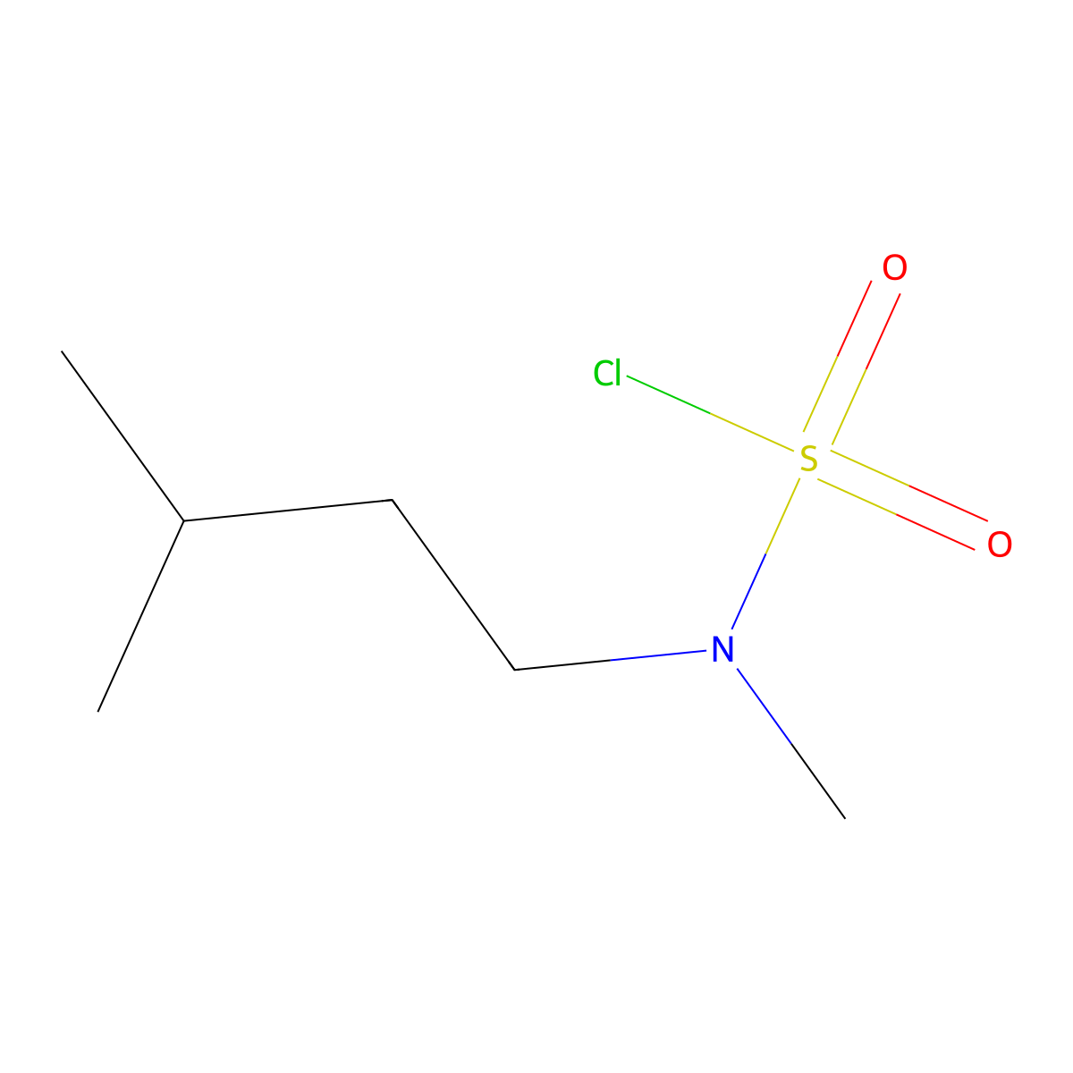 N-methyl-N-(3-methylbutyl)sulfamoyl chloride molecular structure, CAS 1250957-63-1