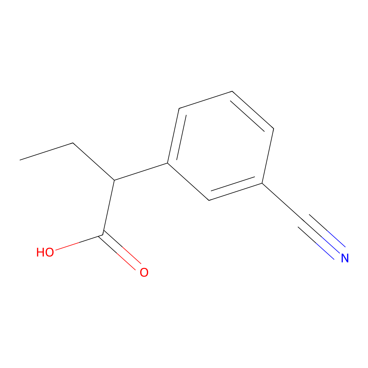 2-(3-Cyanophenyl)butanoic acid molecular structure, CAS 1250957-67-5
