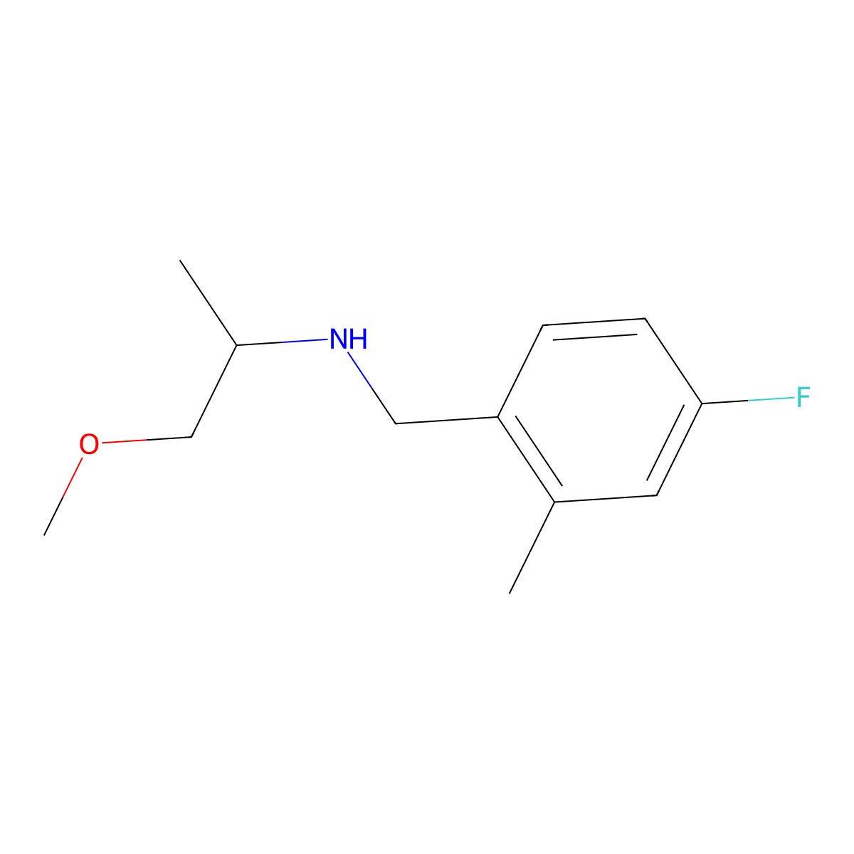 [(4-Fluoro-2-methylphenyl)methyl](1-methoxypropan-2-yl)amine molecular structure, CAS 1250959-90-0