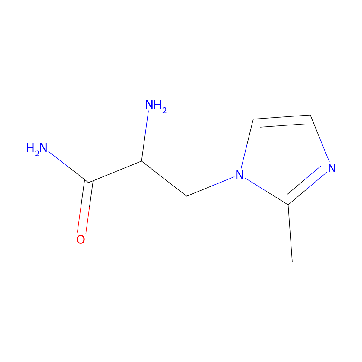 2-amino-3-(2-methyl-1H-imidazol-1-yl)propanamide molecular structure, CAS 1250960-90-7
