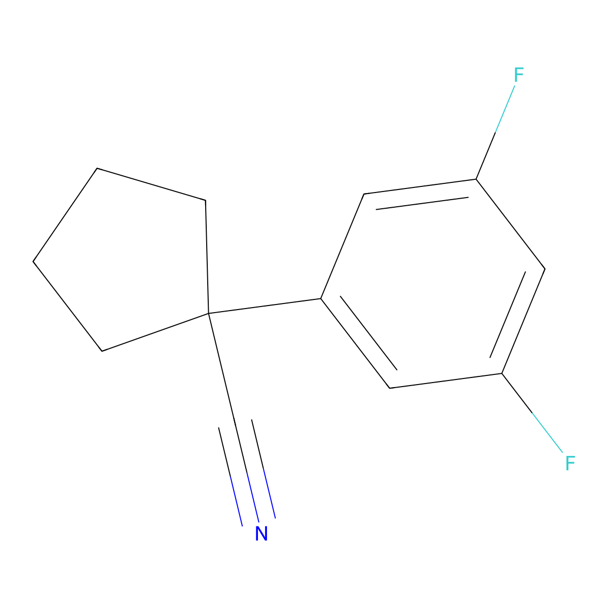 1-(3,5-Difluorophenyl)cyclopentanecarbonitrile molecular structure, CAS 1250963-13-3