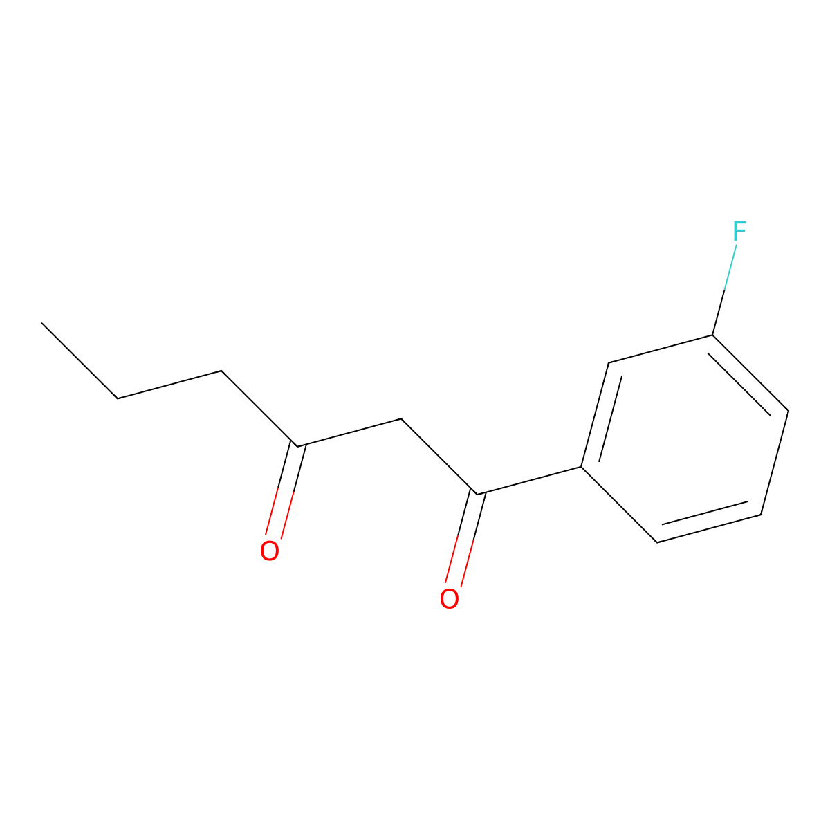 1-(3-Fluorophenyl)hexane-1,3-dione molecular structure, CAS 1250963-84-8