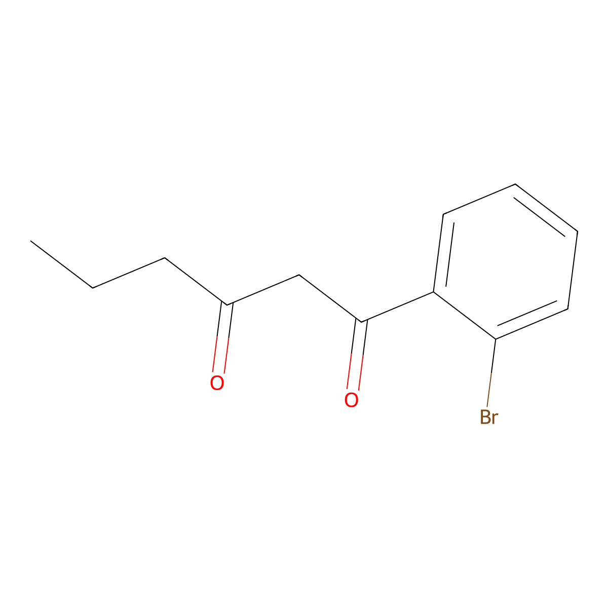 1-(2-Bromophenyl)hexane-1,3-dione molecular structure, CAS 1250965-01-5
