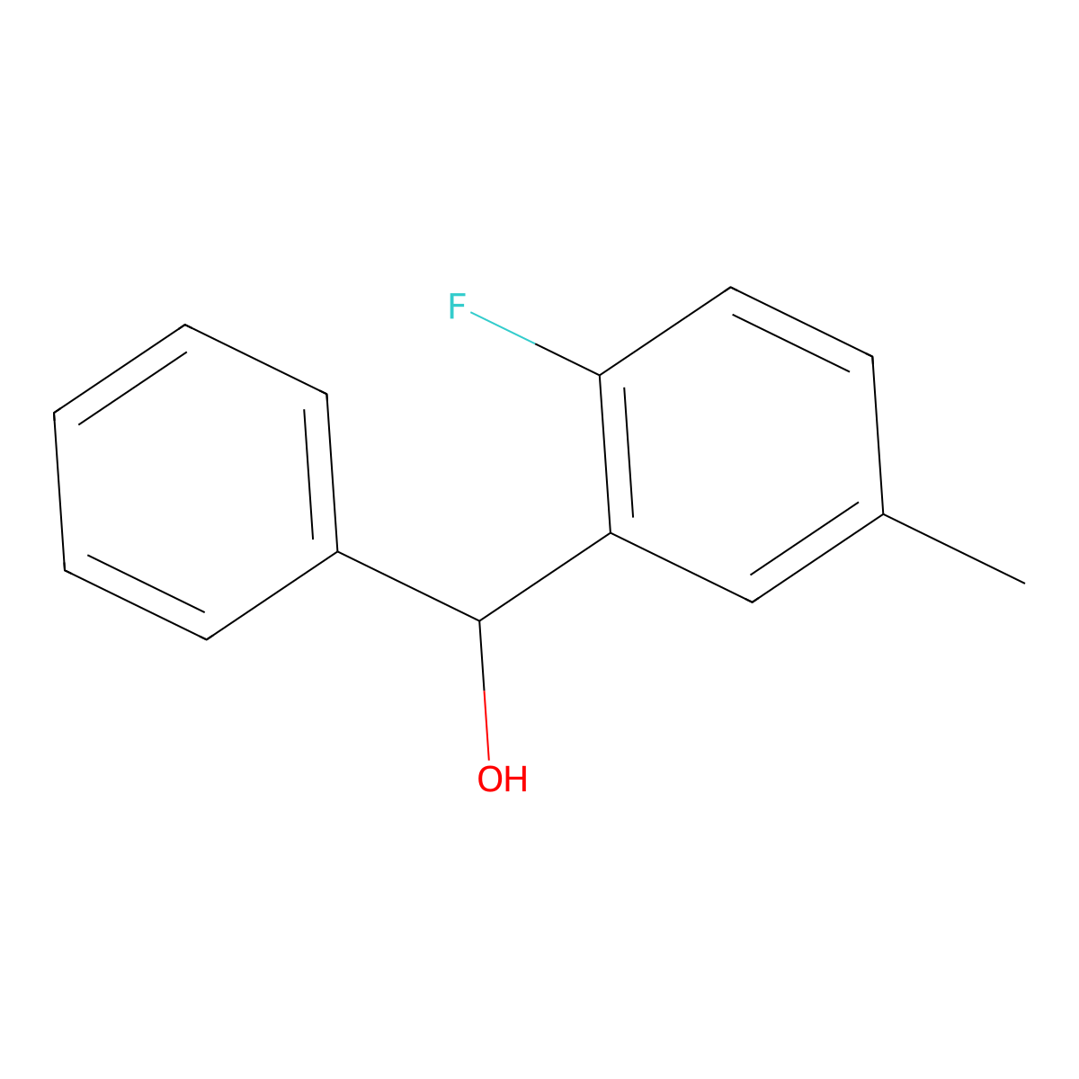 (2-Fluoro-5-methylphenyl)(phenyl)methanol molecular structure, CAS 1250965-22-0