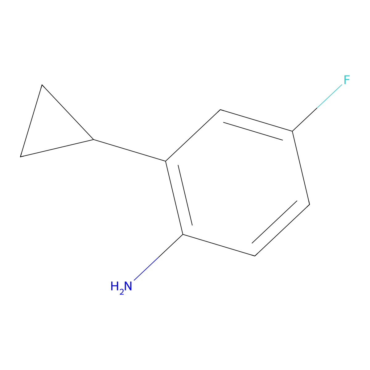 2-Cyclopropyl-4-fluoroaniline molecular structure, CAS 1250966-57-4