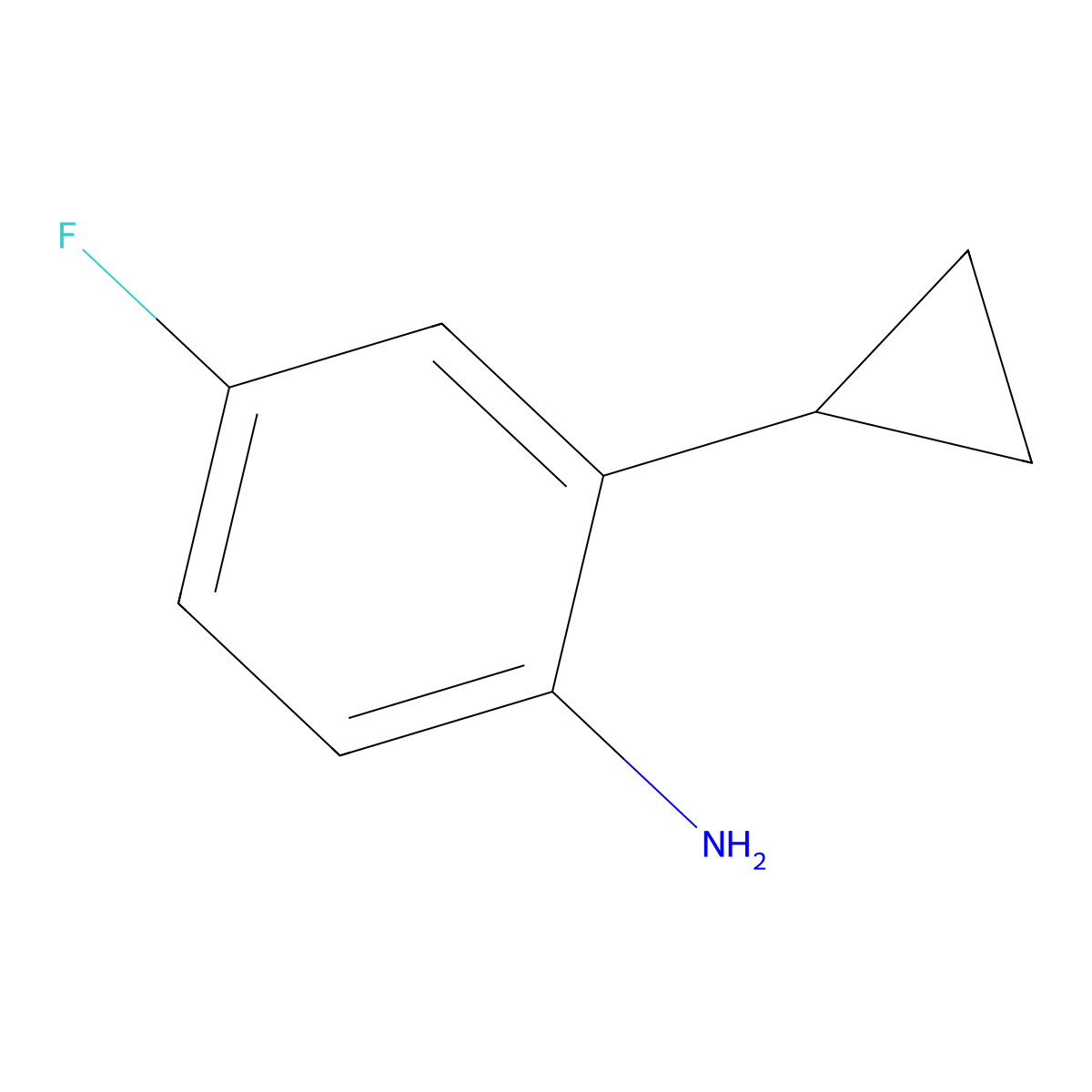 2-Cyclopropyl-4-fluoroaniline molecular structure, CAS 1250966-57-4