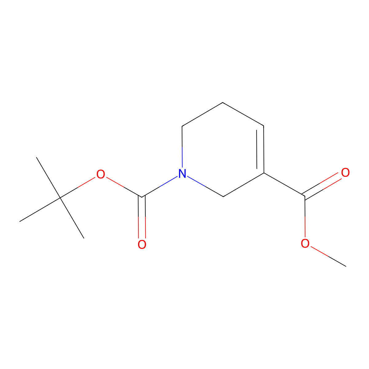 1-Tert-butyl 3-methyl 1,2,5,6-tetrahydropyridine-1,3-dicarboxylate molecular structure, CAS 125097-83-8
