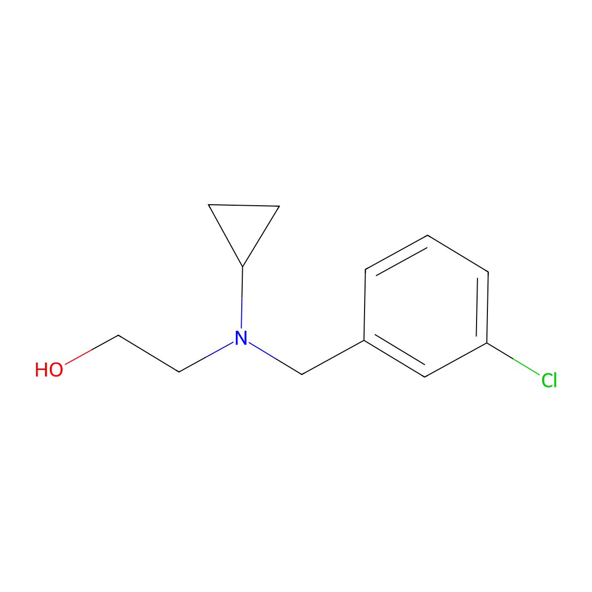 2-[(3-Chloro-benzyl)-cyclopropyl-amino]-ethanol molecular structure, CAS 1250971-00-6