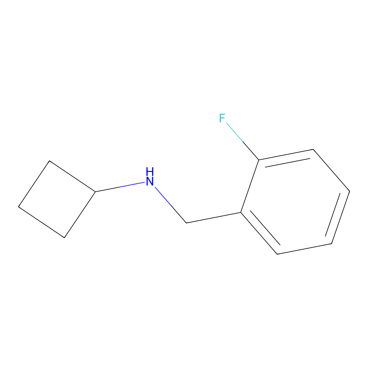 N-[(2-fluorophenyl)methyl]cyclobutanamine molecular structure, CAS 1250971-48-2
