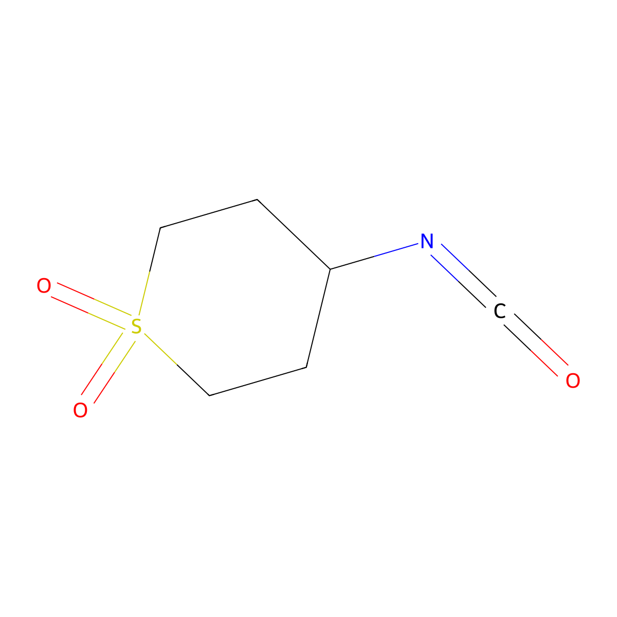 4-Isocyanato-1lambda6-thiane-1,1-dione molecular structure, CAS 1250972-29-2