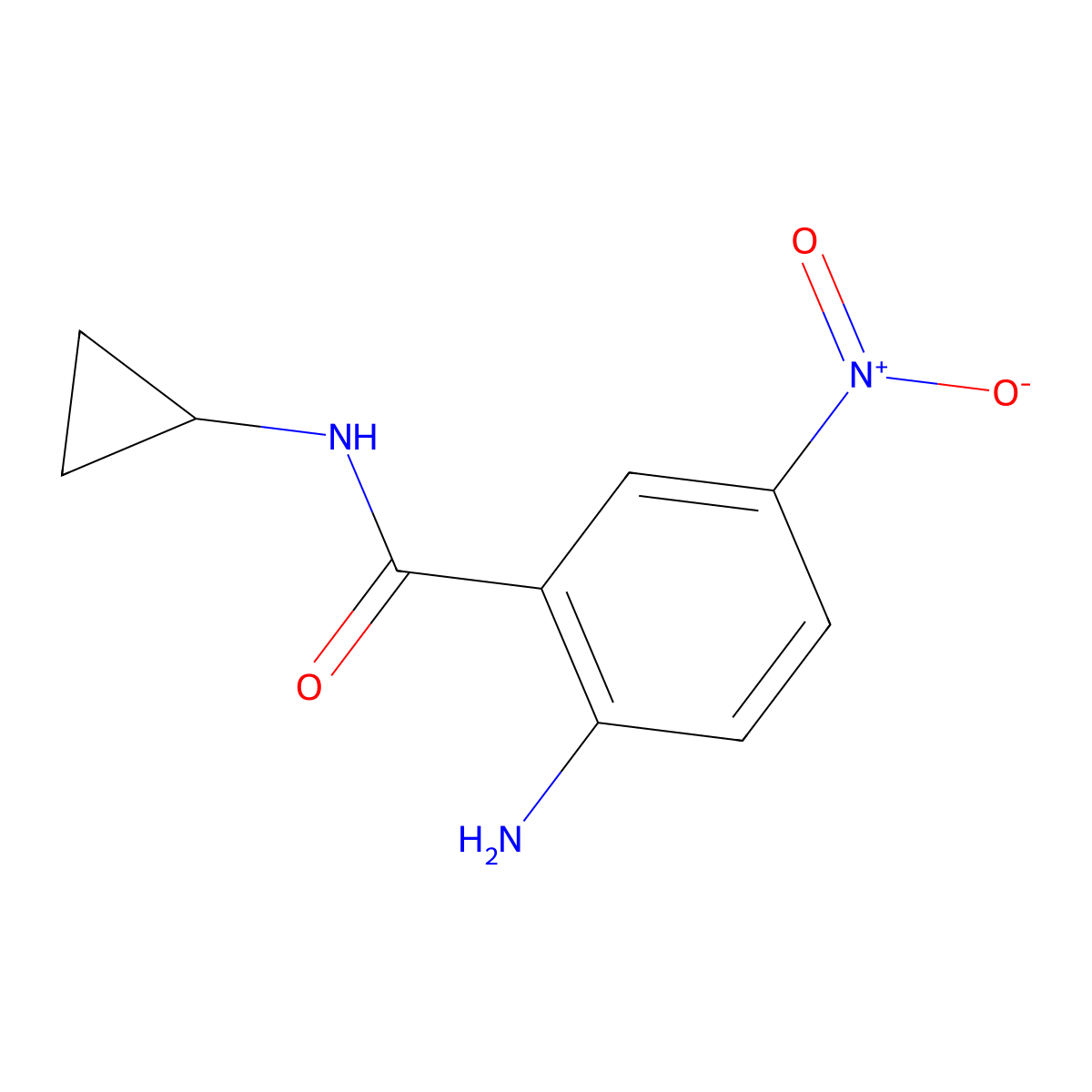 2-amino-N-cyclopropyl-5-nitrobenzamide molecular structure, CAS 1250975-83-7