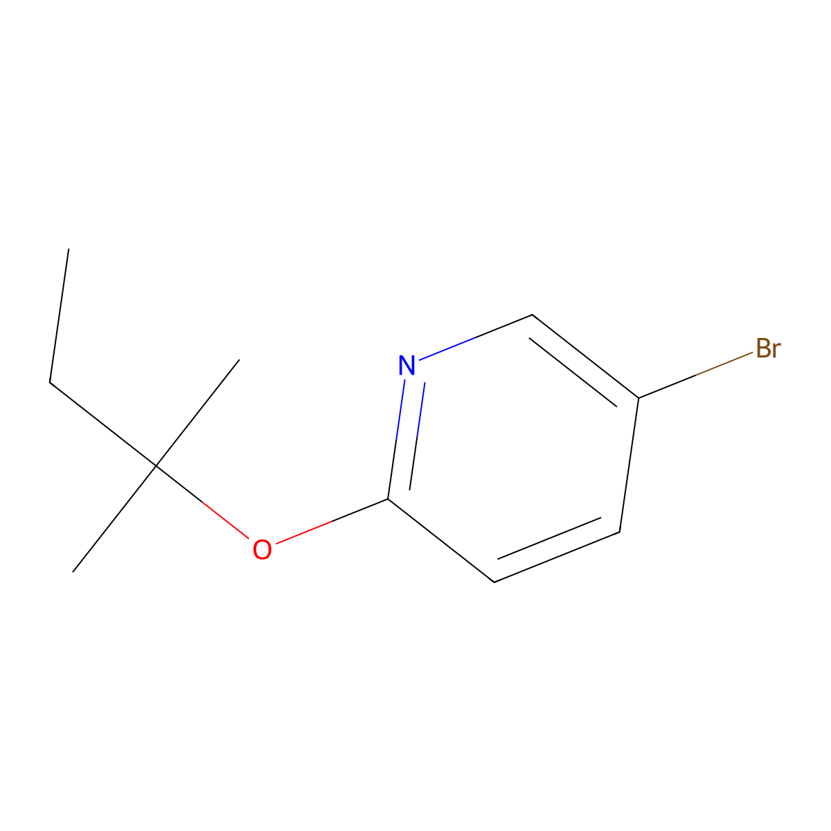 5-Bromo-2-(1,1-dimethylpropoxy)pyridine molecular structure, CAS 1250976-44-3