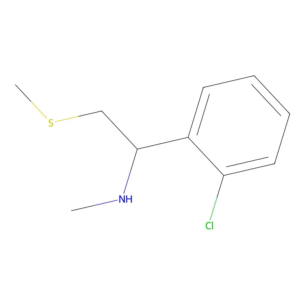 [1-(2-Chlorophenyl)-2-(methylsulfanyl)ethyl](methyl)amine molecular structure, CAS 1250976-53-4