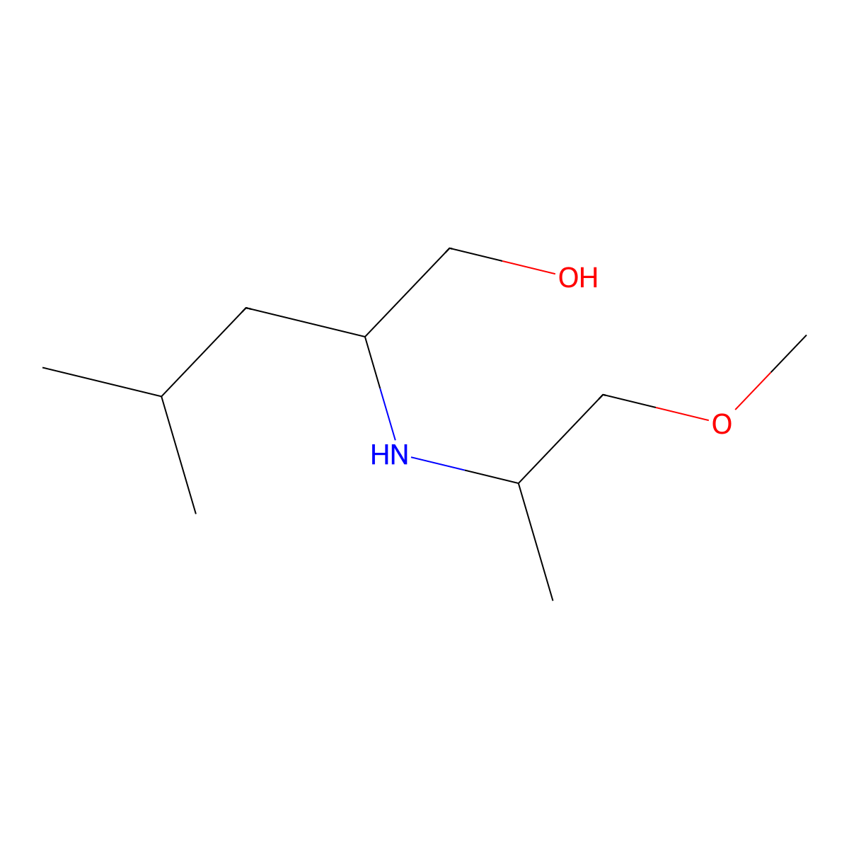 2-[(1-Methoxypropan-2-yl)amino]-4-methylpentan-1-ol molecular structure, CAS 1250976-60-3