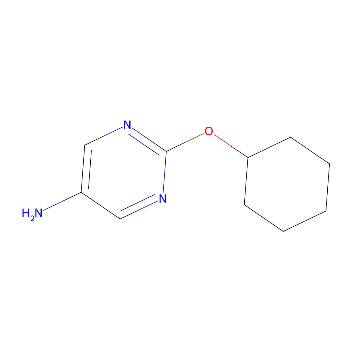 2-(Cyclohexyloxy)pyrimidin-5-amine molecular structure, CAS 1250976-64-7