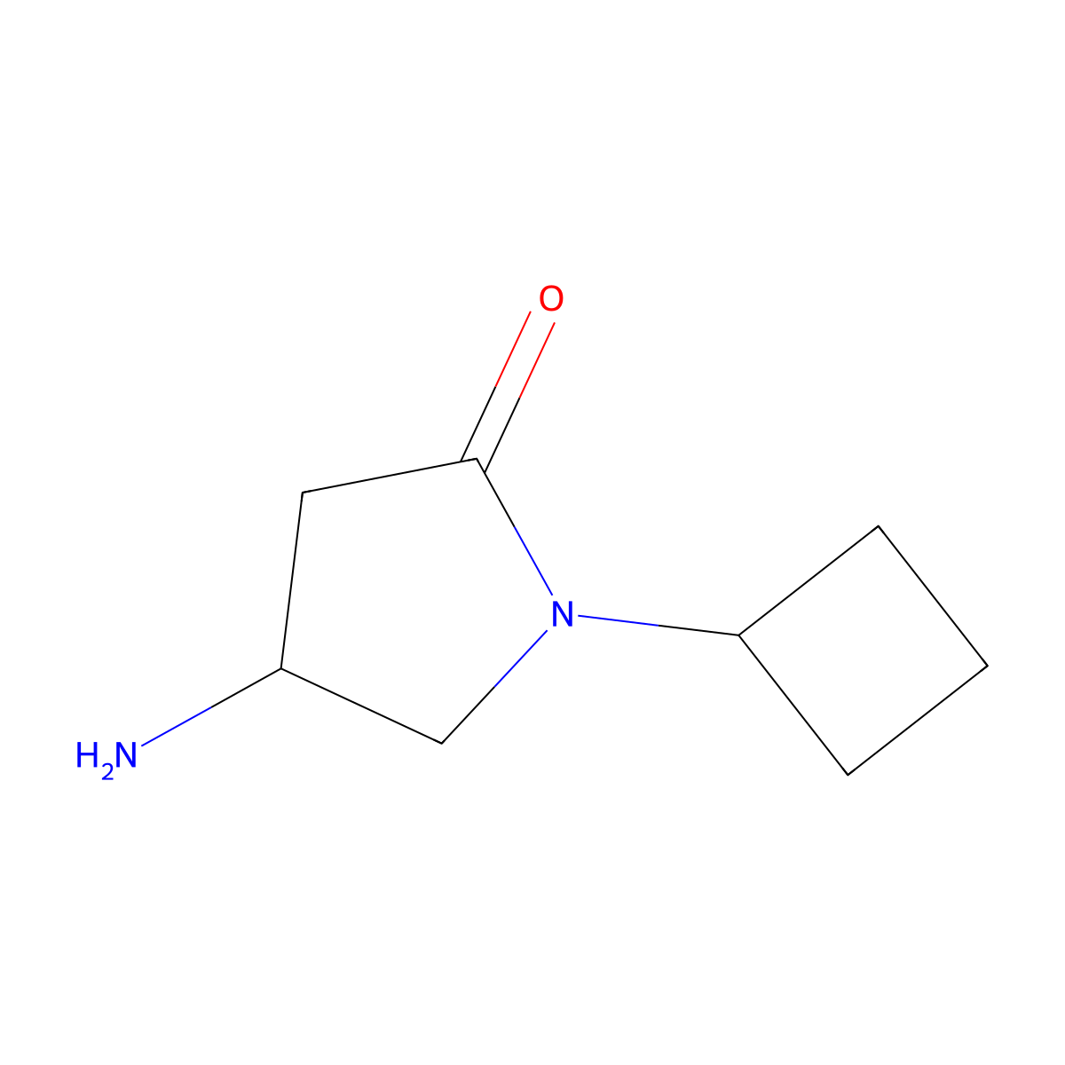 4-Amino-1-cyclobutylpyrrolidin-2-one molecular structure, CAS 1250977-35-5