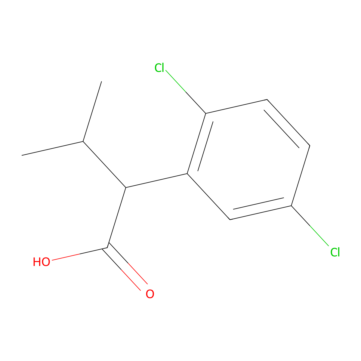 2-(2,5-Dichlorophenyl)-3-methylbutanoic acid molecular structure, CAS 1250977-45-7