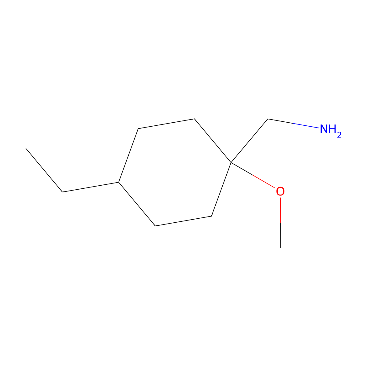 (4-Ethyl-1-methoxycyclohexyl)methanamine molecular structure, CAS 1250978-59-6