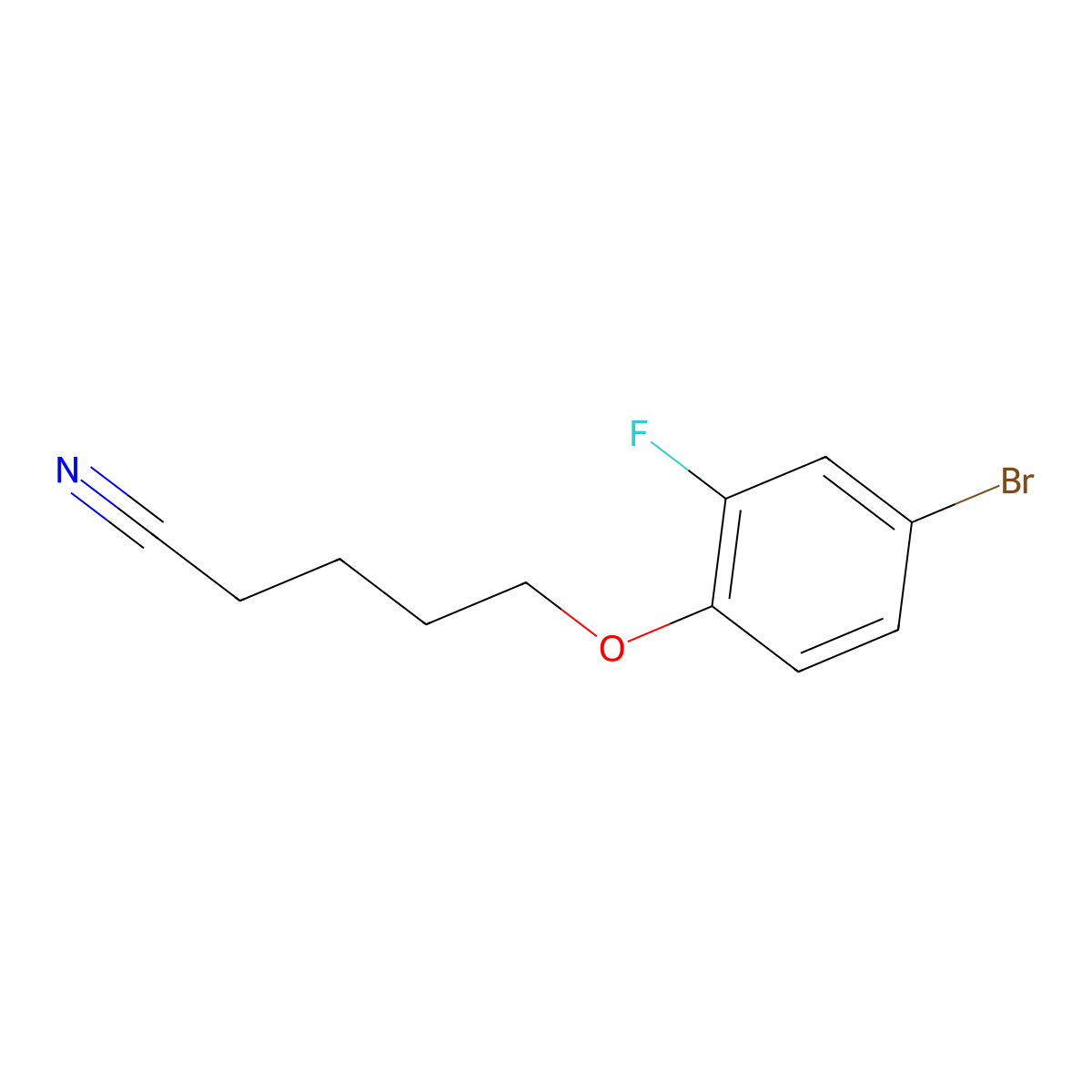 5-(4-Bromo-2-fluoro-phenoxy)pentanenitrile molecular structure, CAS 1250980-08-5