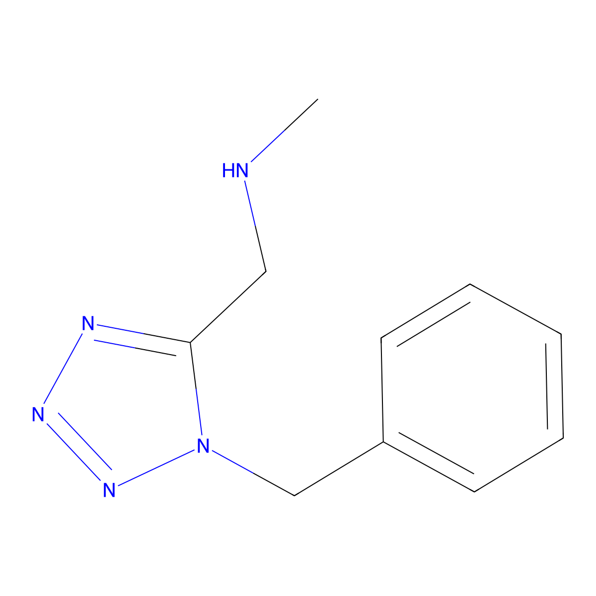 ((1-benzyl-1H-1,2,3,4-tetrazol-5-yl)methyl)(methyl)amine molecular structure, CAS 1250980-13-2