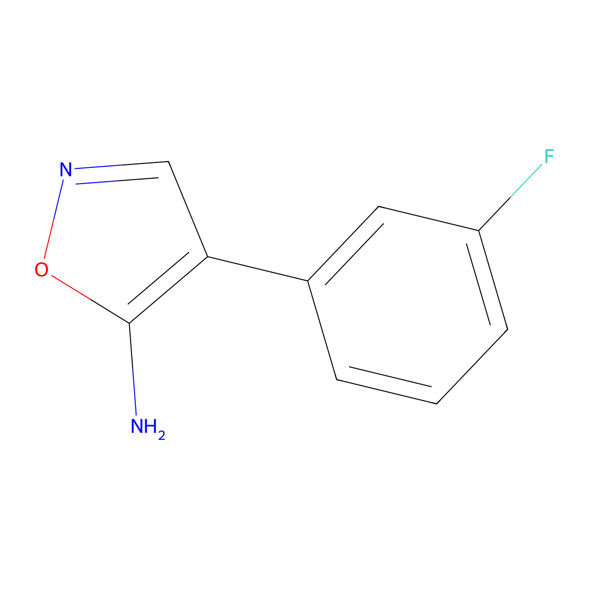 4-(3-Fluorophenyl)-1,2-oxazol-5-amine molecular structure, CAS 1250981-00-0