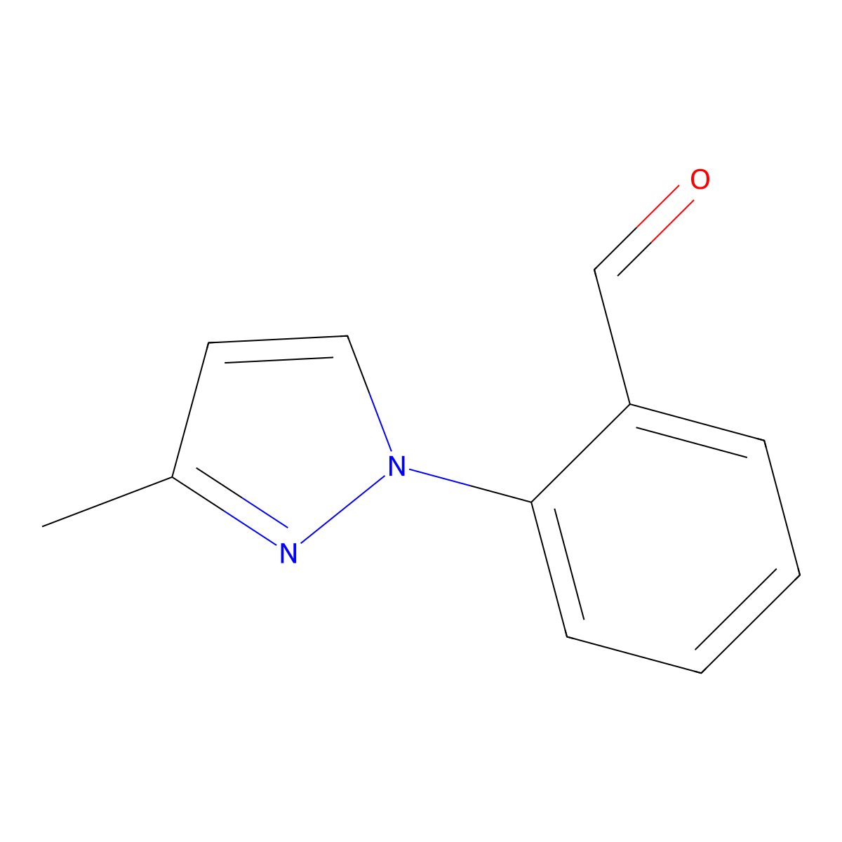2-(3-Methyl-1H-pyrazol-1-yl)benzaldehyde molecular structure, CAS 1250981-87-3