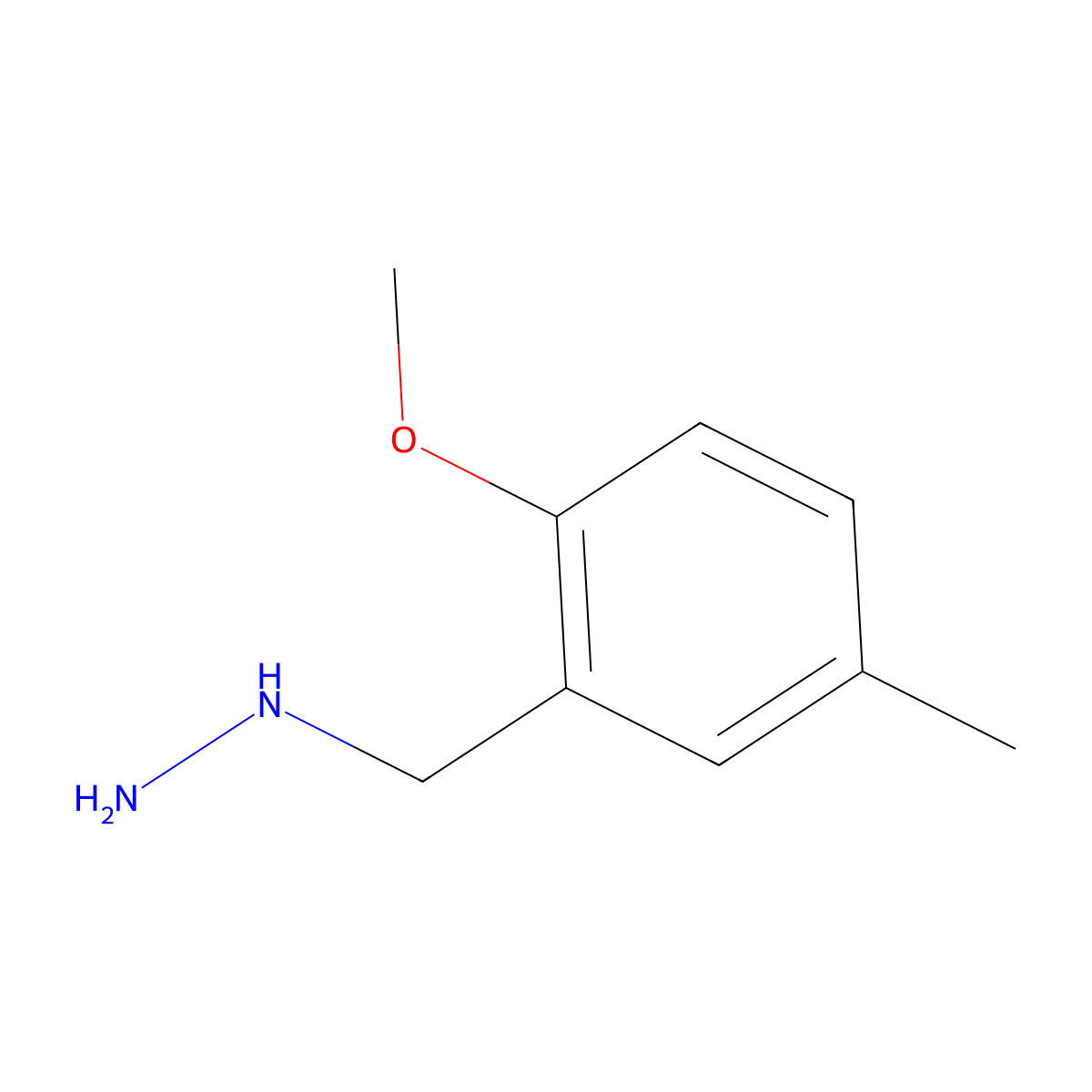 (2-Methoxy-5-methylbenzyl)hydrazine molecular structure, CAS 1250981-98-6