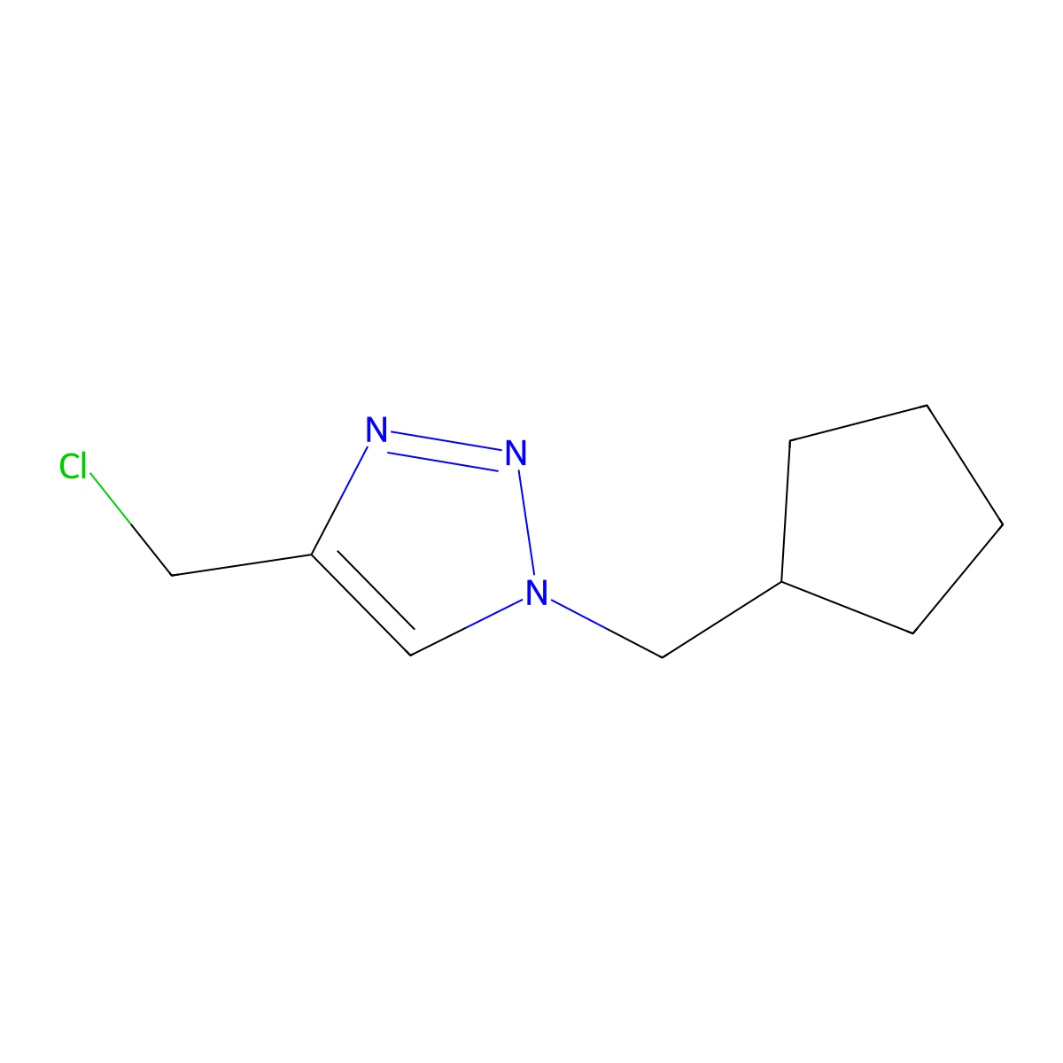 4-(chloromethyl)-1-(cyclopentylmethyl)-1H-1,2,3-triazole molecular structure, CAS 1250982-97-8