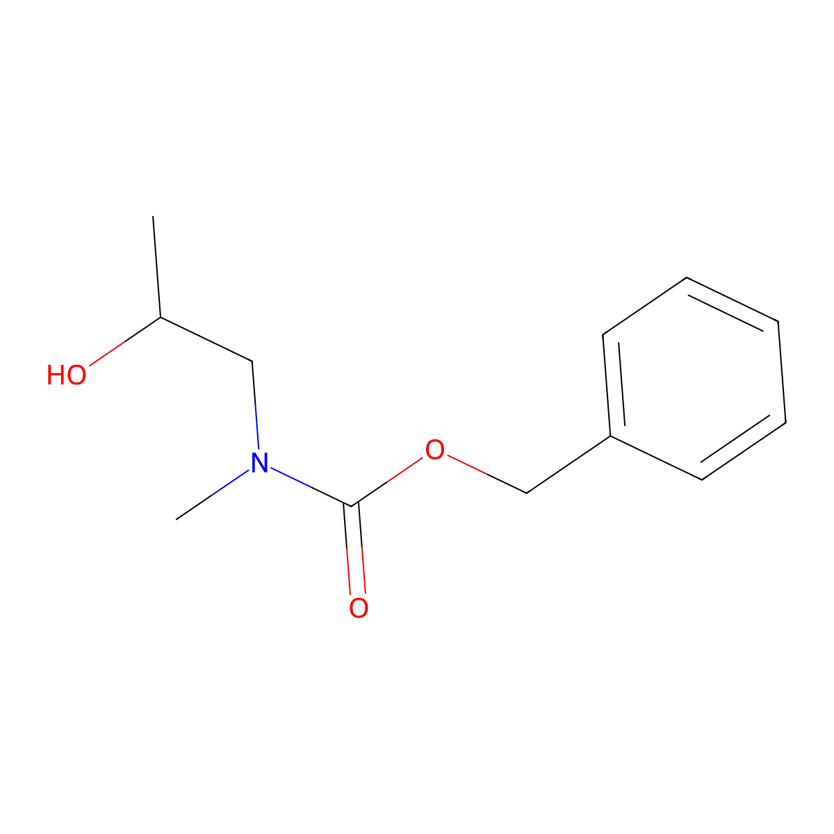 benzyl N-(2-hydroxypropyl)-N-methylcarbamate molecular structure, CAS 1250985-68-2