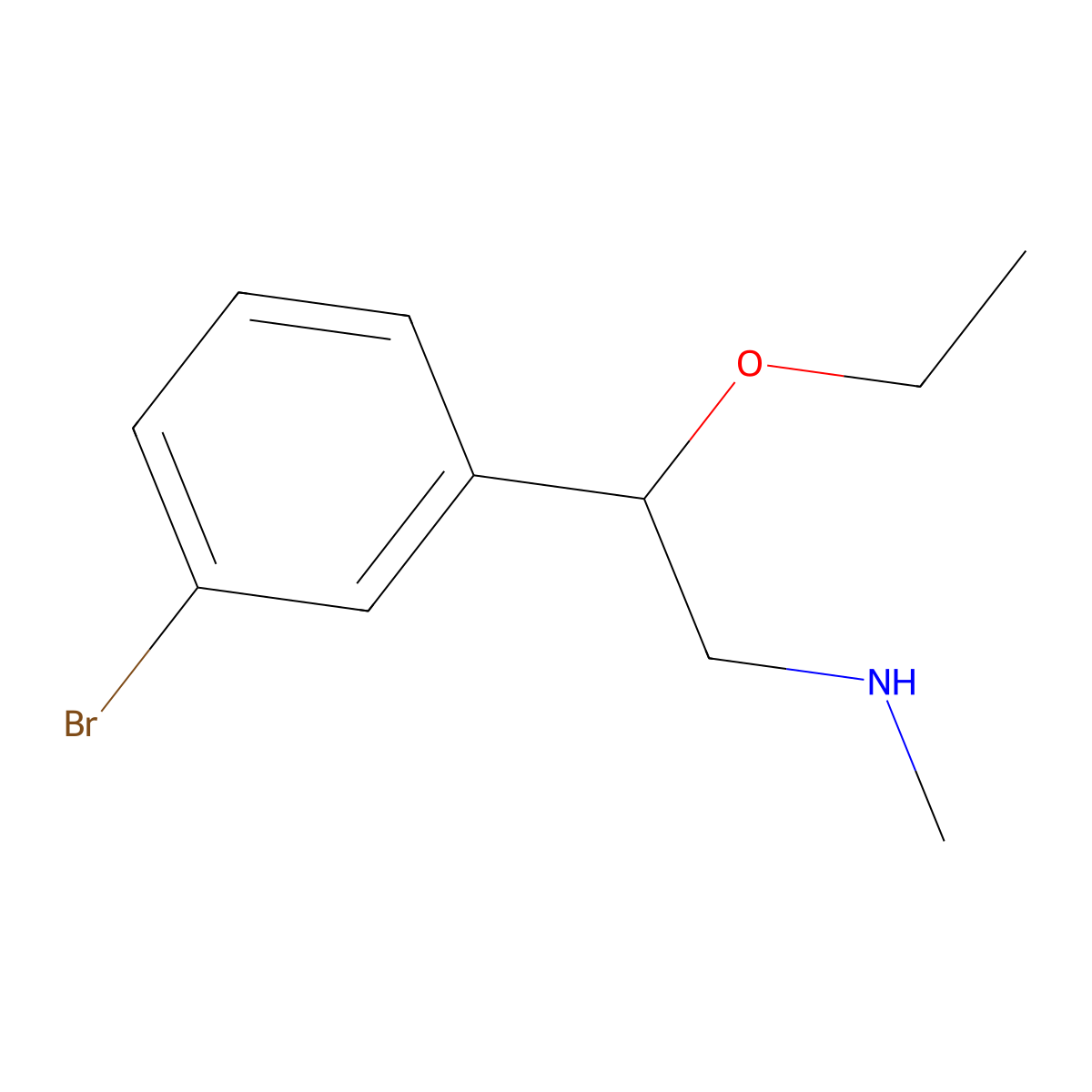 2-(3-bromophenyl)-2-ethoxy-N-methylethanamine molecular structure, CAS 1250986-65-2