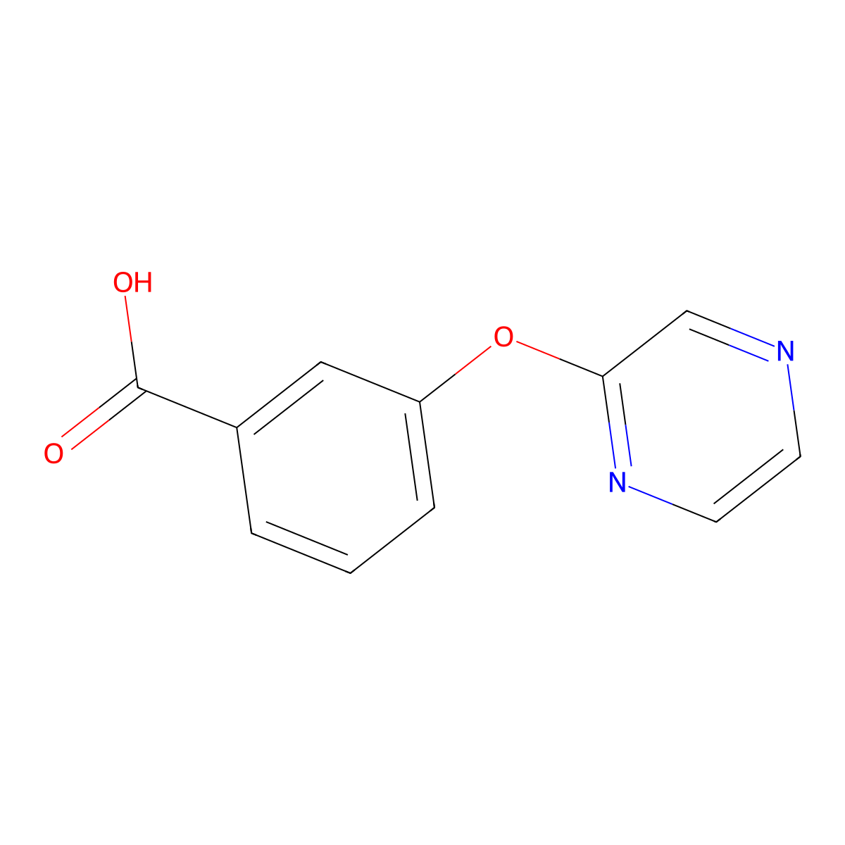 3-(Pyrazin-2-yloxy)benzoic acid molecular structure, CAS 1250986-82-3