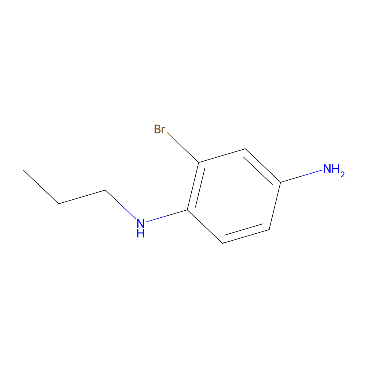 2-bromo-1-N-propylbenzene-1,4-diamine molecular structure, CAS 1250988-00-1