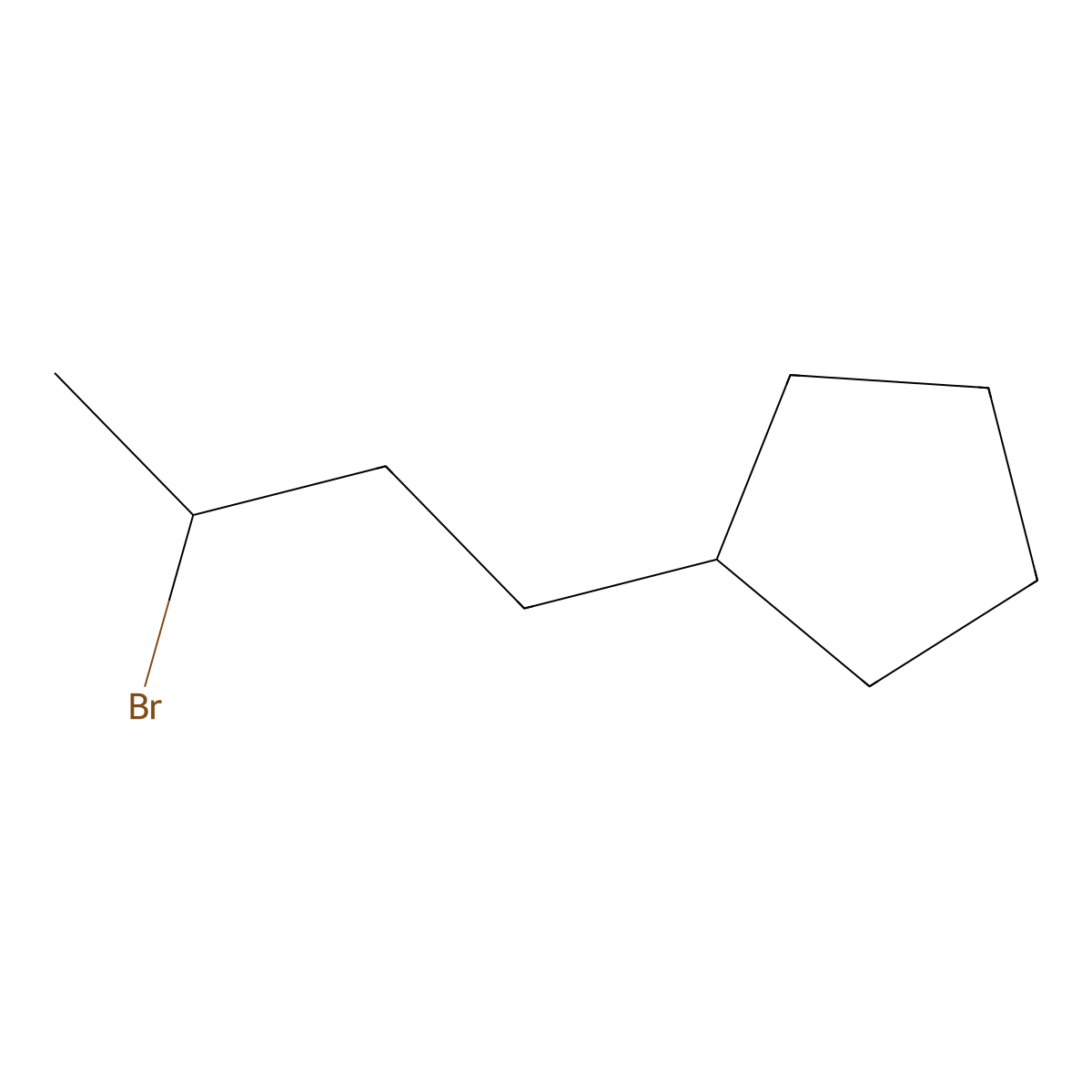 (3-Bromobutyl)cyclopentane molecular structure, CAS 1250989-28-6