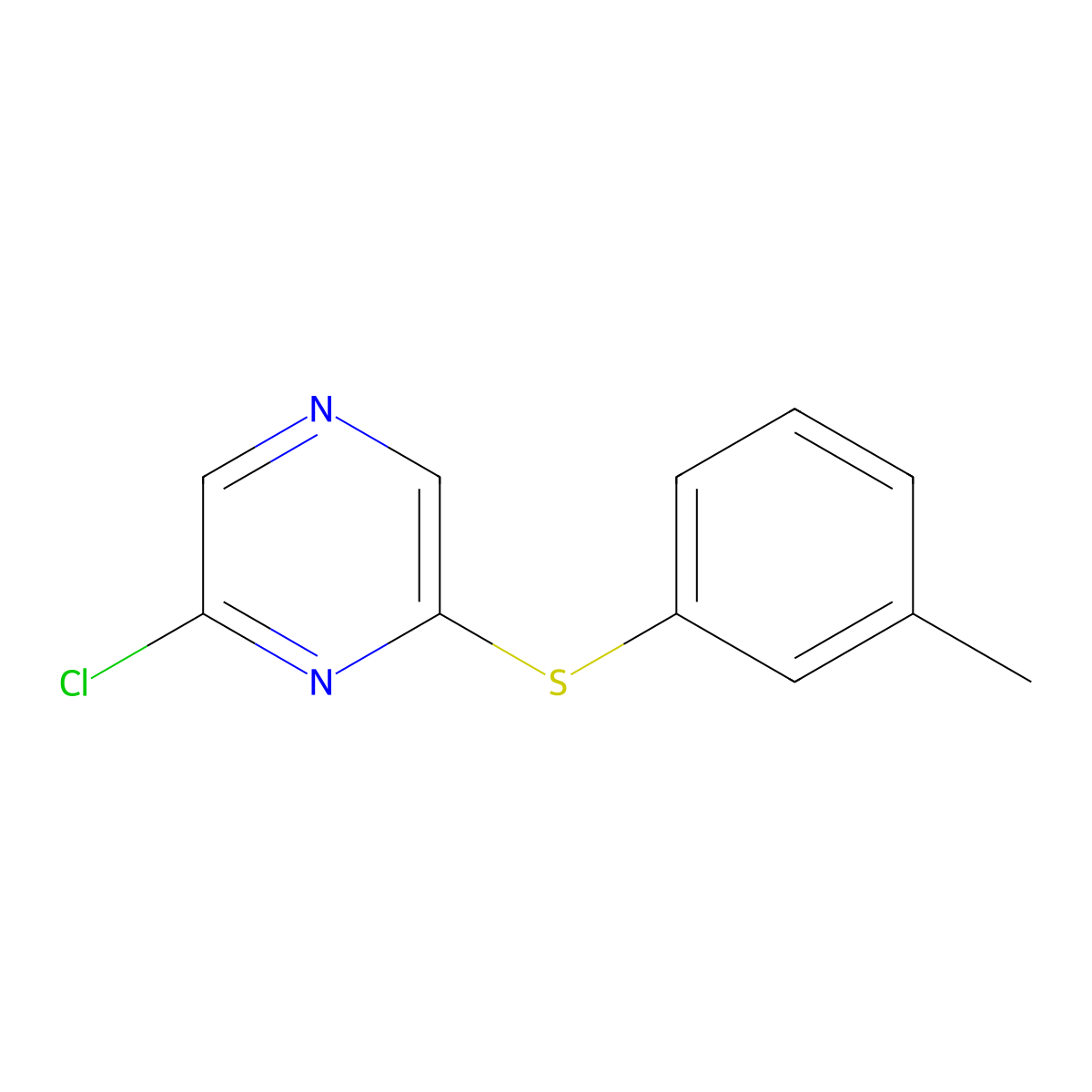 2-(m-Tolylthio)-6-chloropyrazine molecular structure, CAS 1250989-41-3