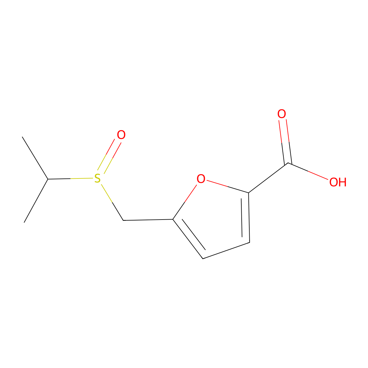 5-((Isopropylsulfinyl)methyl)furan-2-carboxylic acid molecular structure, CAS 1250990-38-5