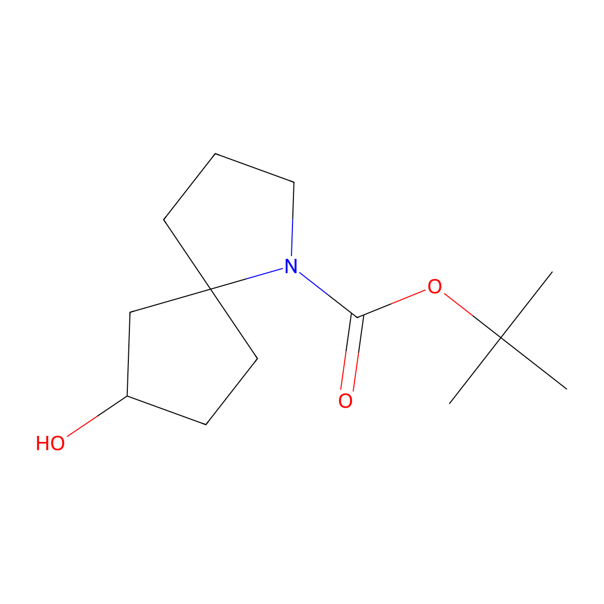 rac-tert-butyl (5R,7R)-7-hydroxy-1-azaspiro[4.4]nonane-1-carboxylate molecular structure, CAS 1250991-56-0