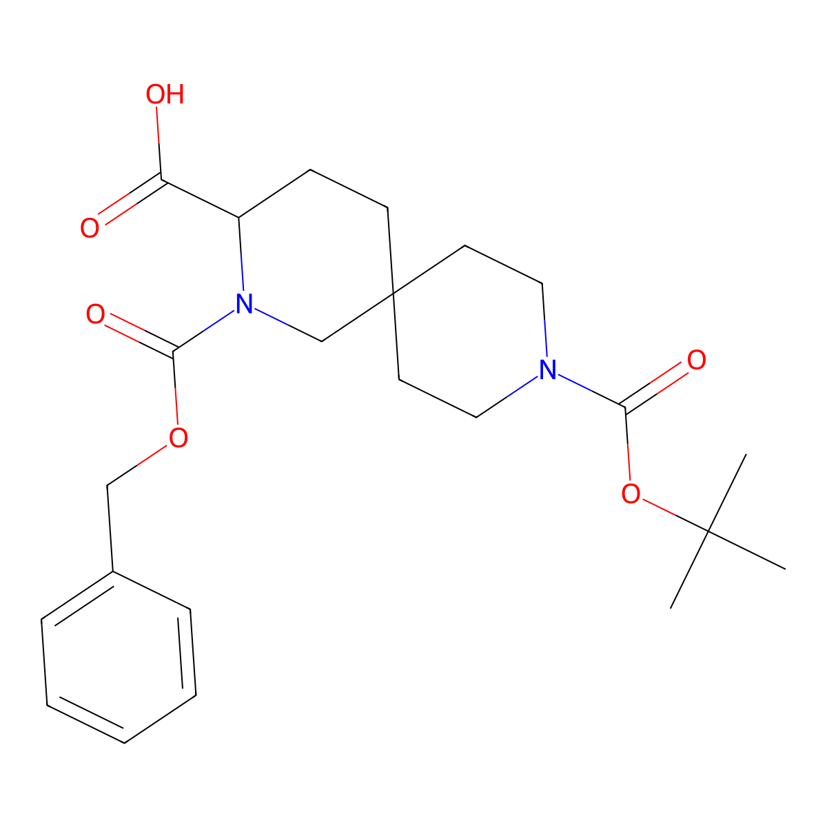 2-Cbz-9-Boc-2,9-diazaspiro-[5.5]undecane-3-carboxylicacid molecular structure, CAS 1250992-79-0